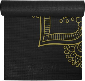 VirtuFit Premium Yoga Mat - 183 x 61 x 0,4 cm - Onyx Black Mandala