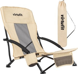 VirtuFit Foldable Beach Chair - Beige