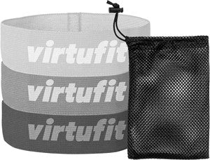 VirtuFit Mini Resistance Bands set - Cotton - 3 Pieces- with Carry Bag