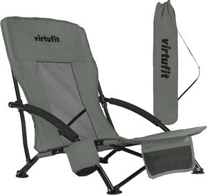 VirtuFit Foldable Beach Chair - Grey